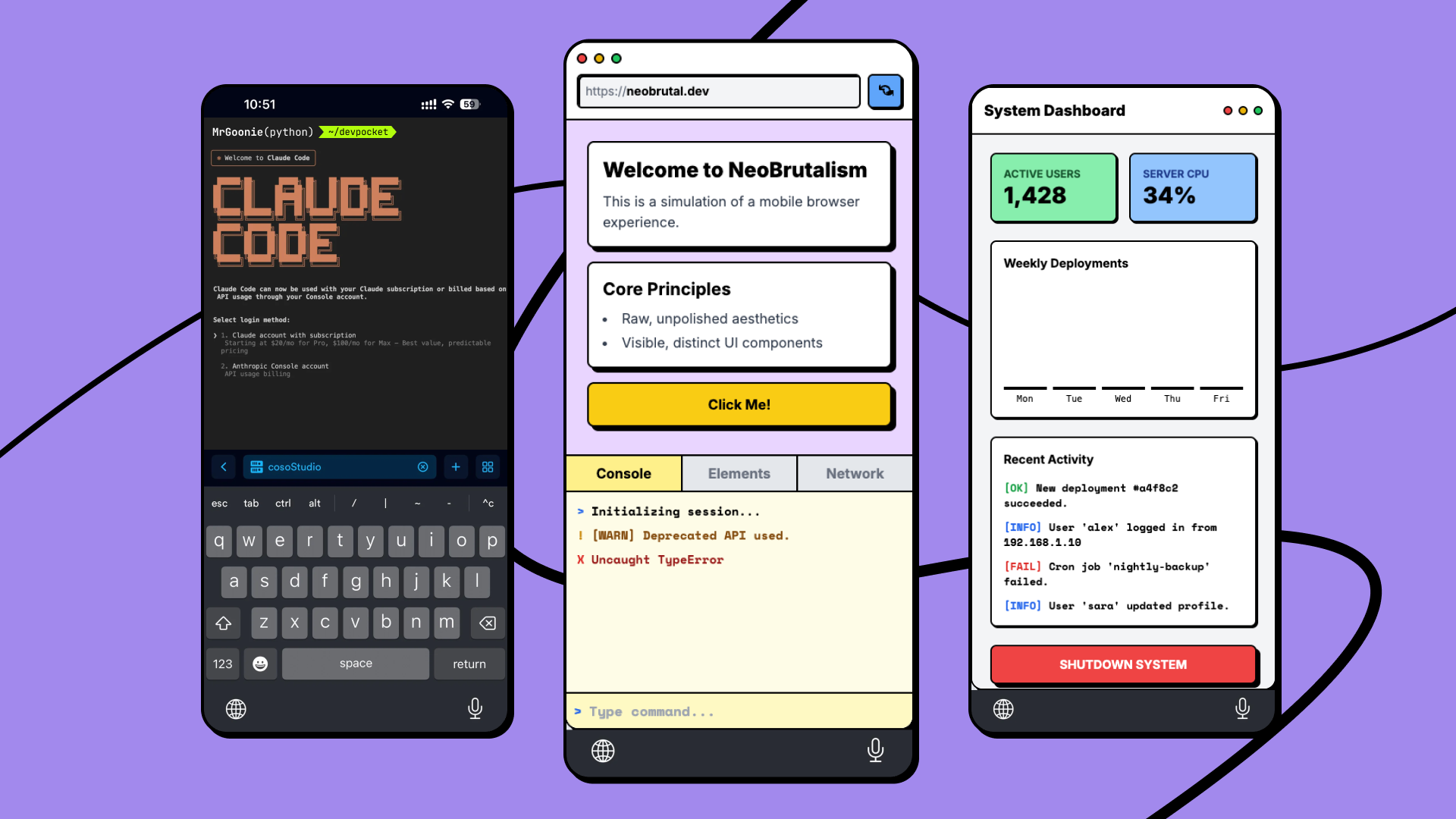 DevPocket Cloud IDE Demo - Mobile coding interface with terminal, editor and browser preview